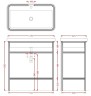Мебельная полка Artceram Fuori Scala цвет черный матовый сетчатая для прямоугольной консоли 800 мм TFA008 17