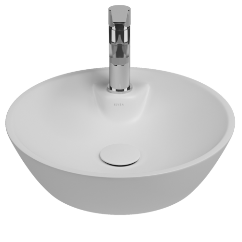 Раковина ISVEA SistemaY Soft накладная ШГВ 450*450*120 отверстия для смесителя 1 цвет антрацит матовый