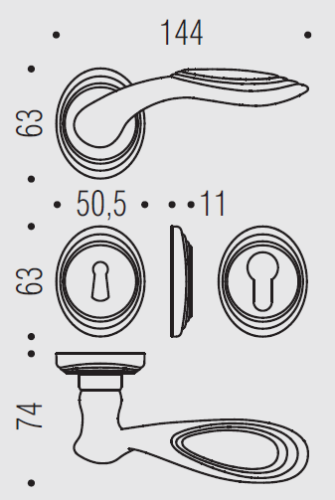 Дверная ручка Colombo CAMEO DB41RSB бронза