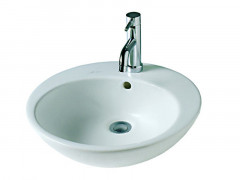 Раковина HATRIA HAPPY HOUR Y0M601 накладная с одним отверстием с переливом цвет белый