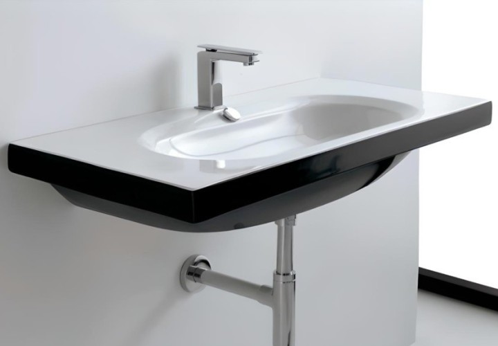 Раковина Artceram Blend подвесная с одним отверстием цвет белый/черный BLL005 01 50