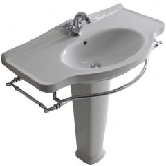 Раковина GALASSIA ETHOS 8434 подвесная с тремя отверстиями с переливом цвет белый глянцевый