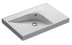 Раковина HATRIA GRANDANGOLO YXNS01 накладная без отверстия с переливом цвет белый