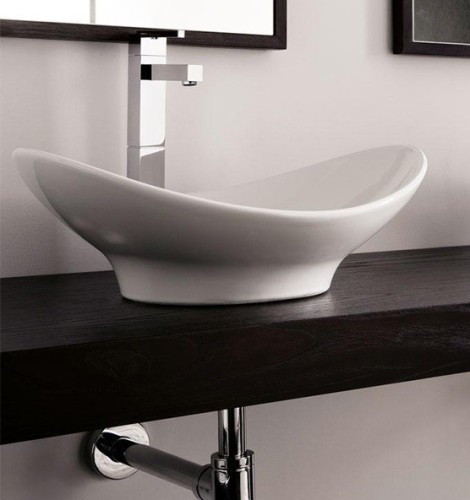 Раковина Scarabeo ZEFIRO накладная без перелива без отверстий цвет белый 8207