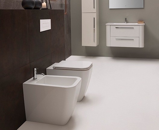 Унитаз GLOBO STONE напольный приставной цвет белый ST001BI