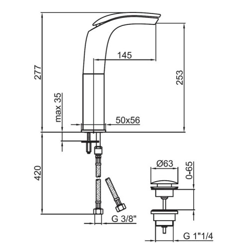 Смеситель для раковины Webert Aria AI832201844. белый