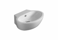 Раковина SIMAS LFT Spazio подвесная или накладная с одним намеченным отверстием цвет белый LFT24