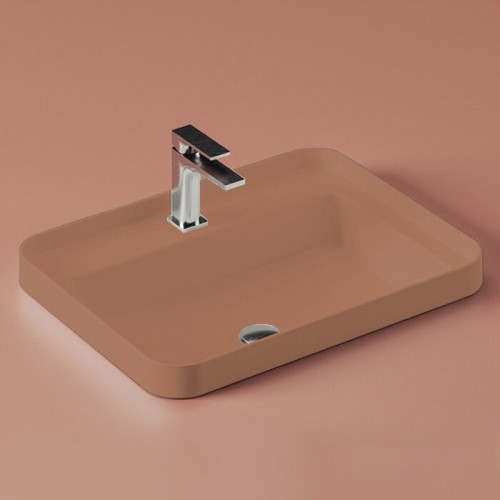 Раковина Artceram Fuori Scala встраиваемая сверху/накладная на консоль с одним отверстием цвет Brown tortora TFL034 40 00