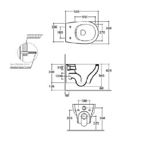 Биде GLOBO GRACE подвесное безободковое цвет белый GRS10BI