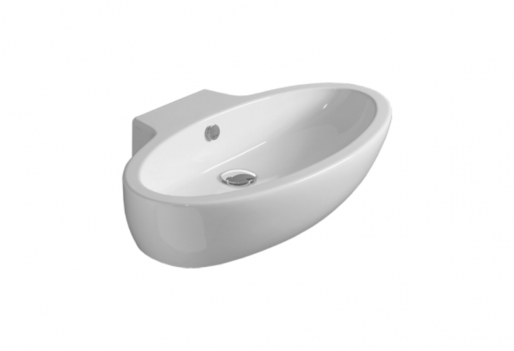 Раковина SIMAS LFT Spazio подвесная или накладная с одним намеченным отверстием цвет белый LFT34