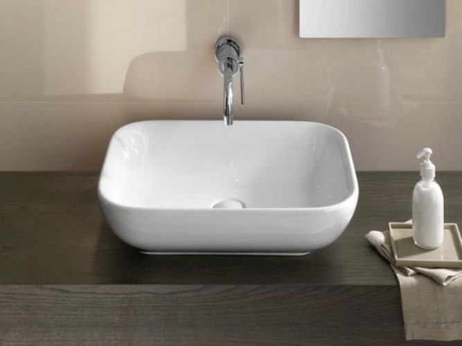 Раковина HATRIA HAPPY HOUR Y0QQ01 накладная без отверстия без перелива цвет белый