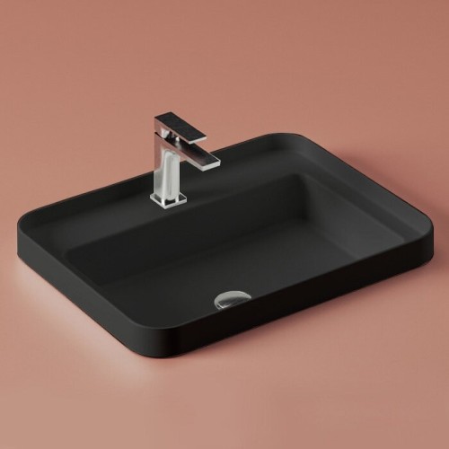 Раковина Artceram Fuori Scala встраиваемая сверху/накладная на консоль с одним отверстием цвет черный матовый TFL034 17 00