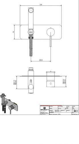 Внешняя часть встраиваемого гигиенического душа IBRUBINETTI INDUSTRIA ID706
