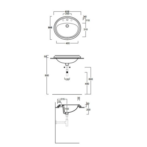 Раковина SIMAS ARCADE встраиваемая сверху с тремя отверстиями цвет белый AR859