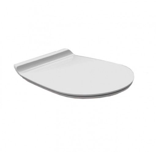 Сиденье с крышкой SIMAS BORMIO с микролифтом быстросъемное цвет белый петли хром BR006