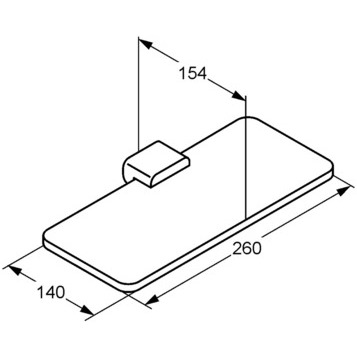 Полочка стекло KLUDI E2 4998705 подвесная