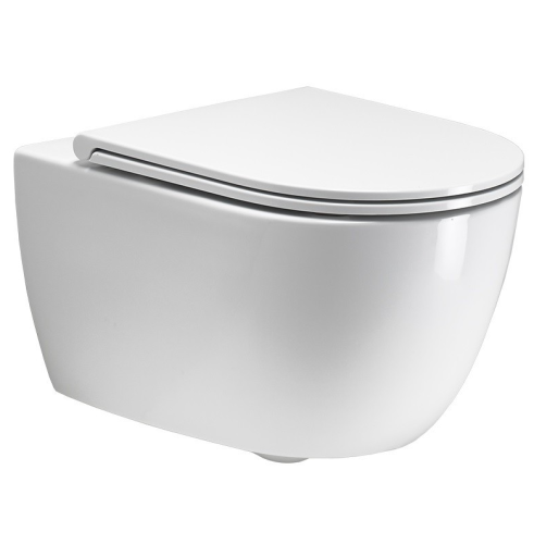 Комплект Унитаз SIMAS TREVI подвесной безободковый с сиденьем с крышкой с микролифтом цвет белый TR18/F85+TR004