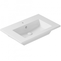 Раковина GALASSIA EDEN 7222 подвесная или встраиваемая сверху с одним отверстием с переливом цвет белый глянцевый