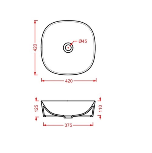 Раковина Artceram Ghost  накладная без отверстий  цвет белый/platinum mosaic GHL001 01 58