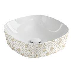 Раковина Artceram Ghost  накладная без отверстий  цвет белый/декор el moro GHL001 01 90