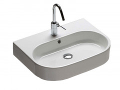 Раковина HATRIA AREA Y0UH01 подвесная или на тумбу с одним отверстием с переливом цвет белый