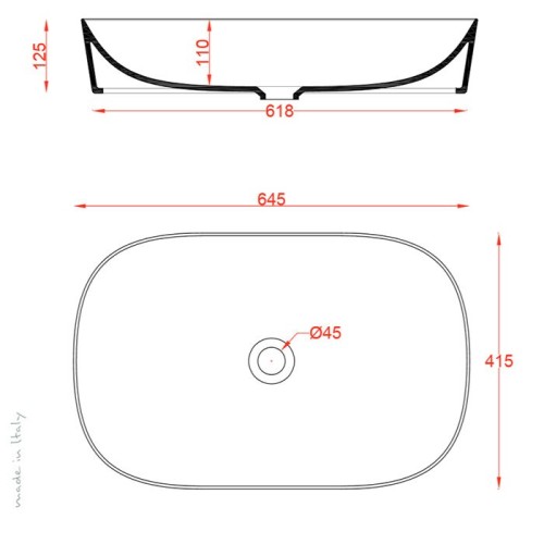Раковина Artceram Ghost  накладная без отверстийцвет giallo zinco GHL002 12 00