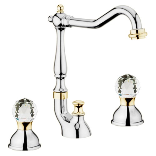 Смеситель для раковины Webert Karenina KA750202017. хром/золото