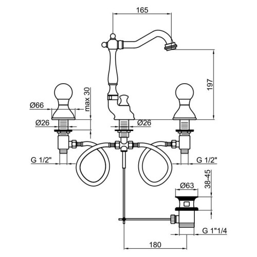 Смеситель для раковины Webert Karenina KA750202017. хром/золото