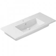 Раковина GALASSIA EDEN 7225 подвесная или встраиваемая сверху с одним отверстием с переливом цвет белый глянцевый