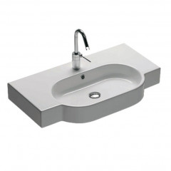 Раковина HATRIA AREA Y0UP01 подвесная или на тумбу с одним отверстием с переливом цвет белый