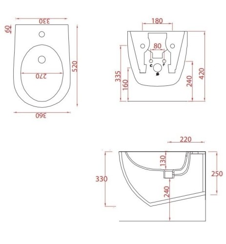 Биде Artceram File 2.0 подвесное  с одним отверстием  цвет Grey Olive FLB001 15 00