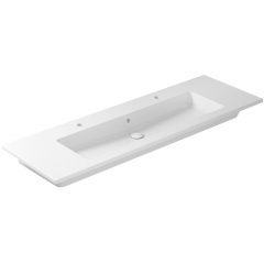 Раковина GALASSIA EDEN 7226 2F подвесная или встраиваемая сверху с двумя отверстиями с переливом цвет белый глянцевый