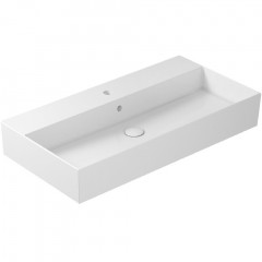 Раковина GALASSIA MEG11 PRO 8967 подвесная с одним отверстием с переливом цвет белый глянцевый