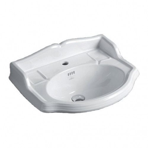 Раковина SIMAS ARCADE подвесная на пьедестал с одним отверстием со спинкой цвет белый AR814