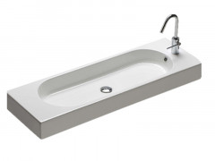 Раковина HATRIA AREA Y0W501 подвесная или на тумбу с одним отверстием с переливом цвет белый