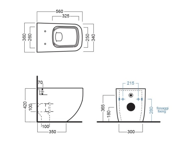 Унитаз HATRIA NEXT A0Y3AY02 напольный безободковый слив универсальный цвет черный матовый