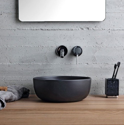 Раковина Scarabeo GLAM накладная без перелива без отверстий цвет черный матовый 1808 49