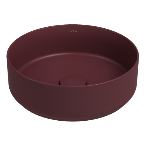 Раковина ISVEA Infinity накладная ШГВ 360*360*120 отверстия для смесителя отсутствуют цвет бордовый
