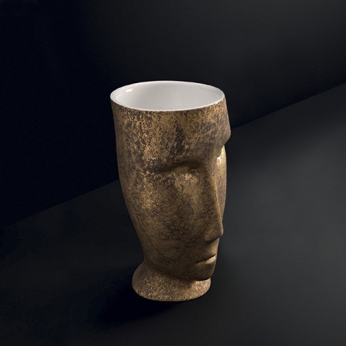 Раковина KERASAN напольный без перелива без отверстий цвет белый/античное золото 474060