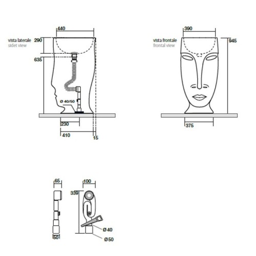 Раковина KERASAN напольный без перелива без отверстий цвет белый/античное золото 474060
