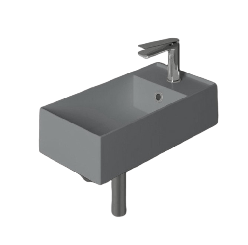 Раковина SIMAS AGILE подвесная или накладная с одним отверстием с полкой правой цвет cemento matt AG50.CM