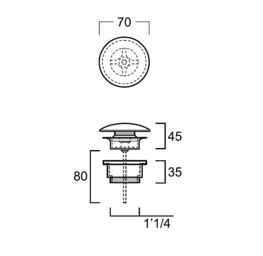 Донный клапан SIMAS цвет хром PLCR