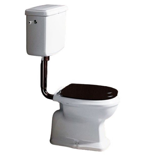 Унитаз SIMAS ARCADE со средним бачком с фронтальным смывом слив в стену цвет белый/бронза AR811+AR812B+D23BR