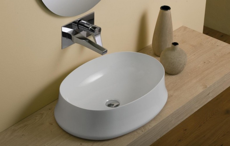 Раковина SIMAS SHARP накладная без отверстий цвет белый SH04