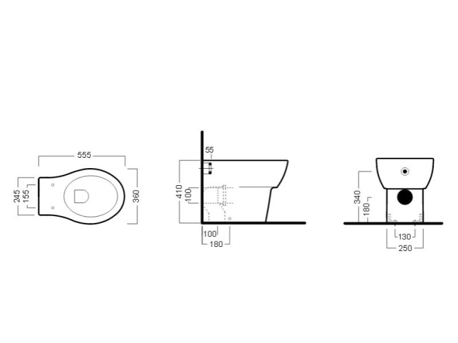 Унитаз HATRIA NIDO Y0QU01 напольный слив универсальный цвет белый