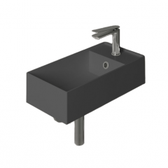 Раковина SIMAS AGILE подвесная или накладная с одним отверстием с полкой правой цвет антрацит матовый  AG50.AM