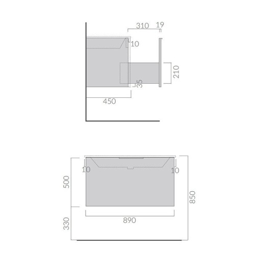 Тумба GALASSIA EDEN 7243P2 подвесная под раковину 7222