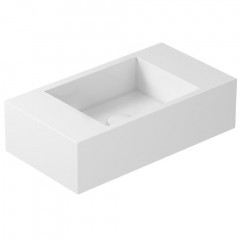 Раковина GALASSIA PLUS DESIGN 6035 накладная без отверстий с переливом цвет белый глянцевый