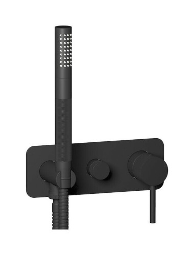 Внешняя часть настенного встраиваемого смесителя для душа с переключателем на 2 потребителя и ручным душем IBRUBINETTI INDUSTRIA ID313