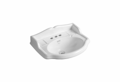 Раковина SIMAS ARCADE подвесная на пьедестал с тремя отверстиями со спинкой цвет белый AR814